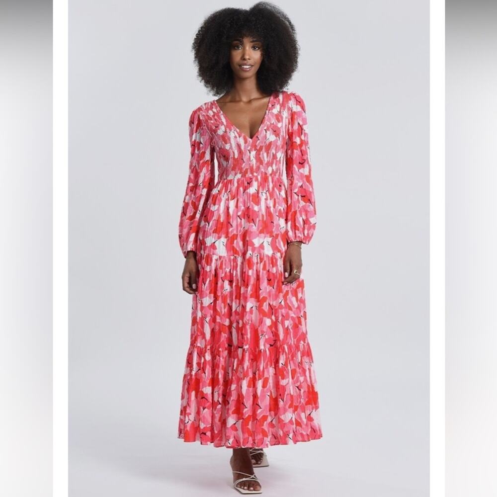 Molly Bracken pink Louise boho maxi dress, size small NWT